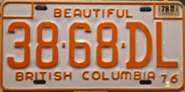 British Columbia Originele Canadese license plate (Kentekenplaat).
