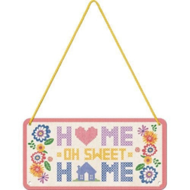 Home Sweet Home Metalen wandbord 10 x 20 cm.