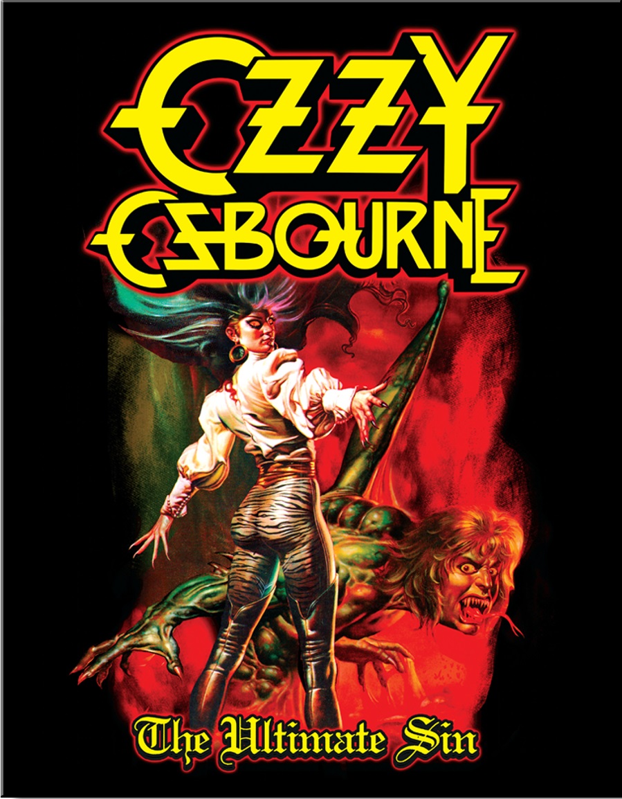 Ozzy Osborne The Ultimate Sin. Metalen wandbord 31,5 x 40,5 cm.