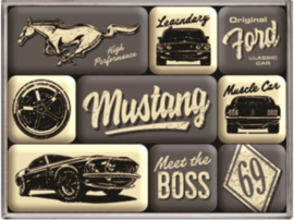 Ford Mustang - The Boss. Koelkastmagneten set a 9 st.