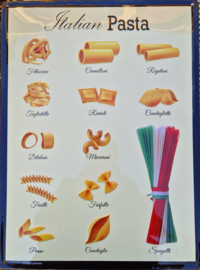 Italian Pasta.  Metalen wandbord in reliëf 30 x 40 cm.