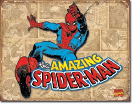 The Amazing Spiderman  Metalen wandbord 31,5 x 40,5 cm.