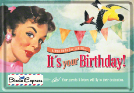 It's your Birthday Metalen Postcard 10  x 14 cm.