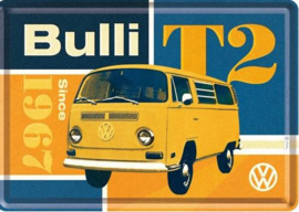 Bulli T2 1967 Metalen Postcard 10  x 14 cm.