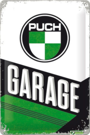 Puch Garage.  Metalen wandbord  20 x 30 cm.