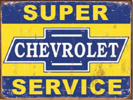 Super Chevrolet Service  Metalen wandbord 31,5 x 40,5 cm.