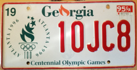 Georgia orginele license plate  . De Olympische Zomerspelen 100 jaar