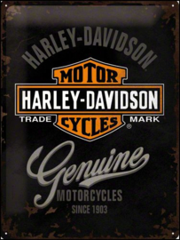 Harley Davidson Genuine Metalen wandbord in relief 40 x 30 cm