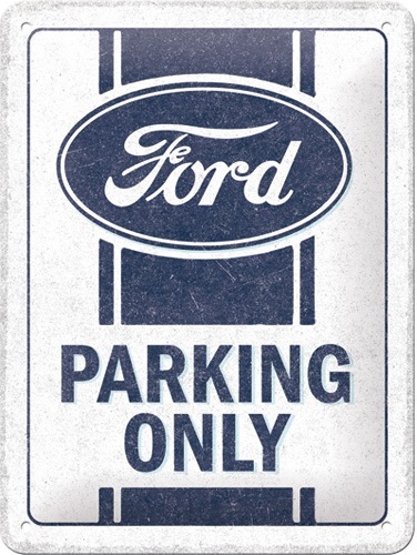 Ford Parking Only.  Metalen wandbord in reliëf 15 x 20 cm.
