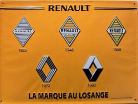 Renault Logo's.  Metalen wandbord in reliëf 20 x 30 cm .