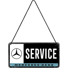 Mercedes-Benz Servise  Metalen wandbord in reliëf 10 x 20 cm.