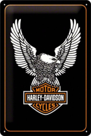 Harley-Davidson Eagle Logo. Metalen wandbord in reliëf 20 x 30 cm.