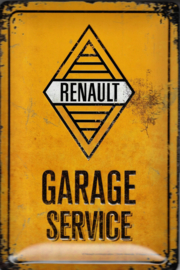 Renault Garage Service  Metalen wandbord in reliëf 20 x 30 cm.