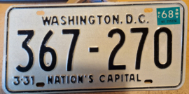 Washington.D.C.. Originele license plate.