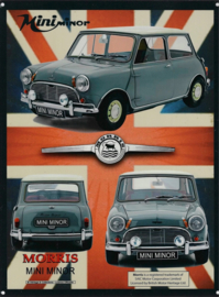 Morris Mini Minor.  Metalen wandbord 30 x 40 cm.