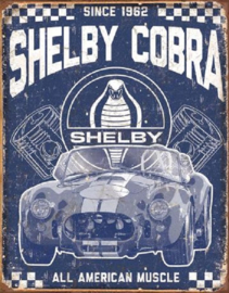 Shelby Cobra American Muscle.  Metalen wandbord 31,5 x 40,5 cm.