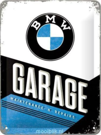 BMW Garage Metalen wandbord in reliëf 15 x 20 cm