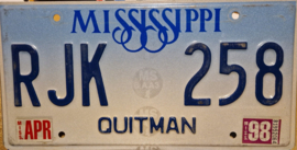 Mississippi Originele license plate .