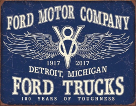 Ford Trucks - 100 Years. Metalen wandbord 31,5 x 40,5 cm.