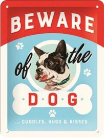 Beware of the Dog Metalen wandbord in reliëf 15 x 20 cm