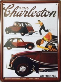 2CV6 Charleston Metalen Wandbord 30 x 40 cm