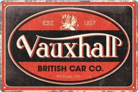 Vauxhall Vintage Oval. Metalen wandbord in reliëf 20 x 30 cm.