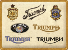 Triumph. Logo Evolution.  Metalen wandbord in reliëf 30 x 40 cm .