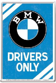 BMW Drivers Only  Metalen Postcard 10  x 14 cm