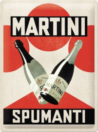 Martini - Spumanti. Metalen wandbord in reliëf 30 x 40 cm.