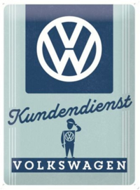VW Kundendienst Metalen wandbord in relief 40 x 30 cm