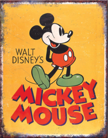 Mickey Mouse.  Metalen wandbord 31,5 x 40,5 cm.