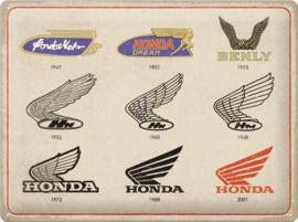 Honda MC Logo Evolution . Metalen wandbord in reliëf 30 x 40 cm.