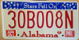 Alabama Originele license plate . Amerikaanse kentekenplaat