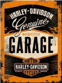 Harley Davidson Garage. Koelkastmagneet 8 cm x 6 cm.