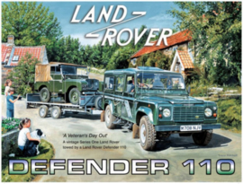 Landrover Defender 110 Metalen wandbord 30 x 40 cm