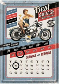 Best Garage Kalender  Metalen Postcard 10 x 14 cm.