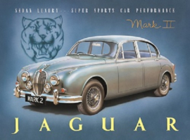 Jaguar Mark 2 Metalen wandbord 30 x 40 cm.