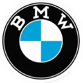 BMW Logo.   Metalen wandbord in reliëf Ø 35 cm.