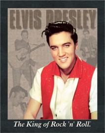 Elvis Portrait...  Metalen wandbord 31,5 x 40,5 cm.