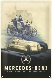 Mercedes Benz.   Metalen wandbord in reliëf 20 x 30 cm.