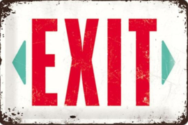 EXIT    Metalen wandbord in reliëf 20  x 30 cm
