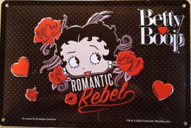 Betty Boop Romantic Rebel.  Metalen wandbord in reliëf 20 x 30 cm.