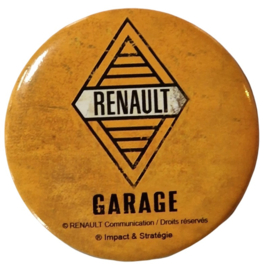 Renault Garage.  Koelkastmagneet Ø 6 cm.