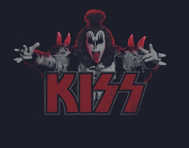 Kiss Gene..  Metalen wandbord 31,5 x 40,5 cm.