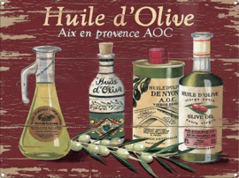Huile d' Olive Oil by Martin Wiscombe.  Metalen wandbord 40 x 30 cm .