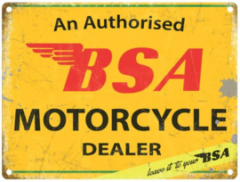 BSA Authoriserd Dealer.  Metalen wandbord 30 x 40 cm