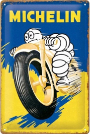 Michelin Motorcycle Bibendum  Metalen wandbord in reliëf 20 x 30 cm.