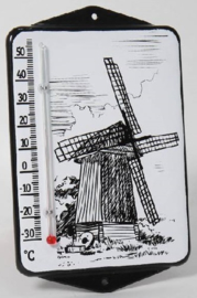 Emaille thermometer met oren.