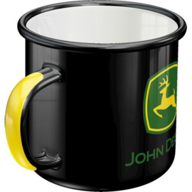 John Deere Black Emaille Drinkbeker