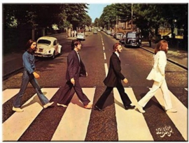 The Beatles Abbey Road. Koelkastmagneet 8 cm x 6 cm.
